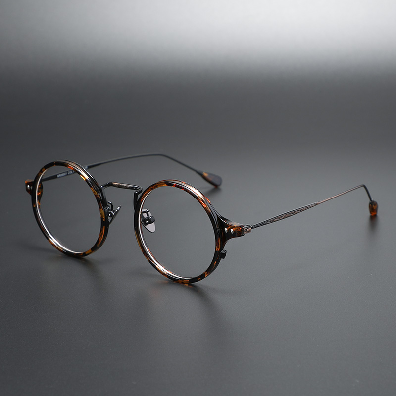 文艺气质书生眼镜民国风眼镜框可配近视玳瑁小圆框眼镜男复古潮人