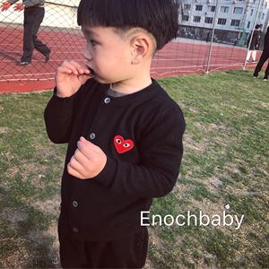 Enochbaby儿童男女宝宝圆领毛衣 爱心刺绣针织羊毛开衫 亲子外套宝宝毛衣