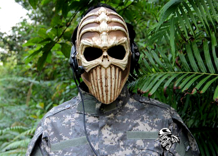 dc骷髅面具脊椎全脸防护面罩特种兵战术恐怖逼真整人吓人男士面具