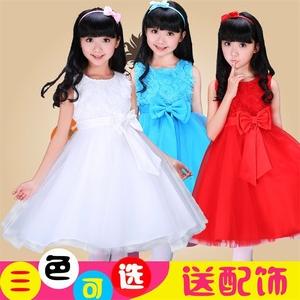 六一儿童节演出服女童夏季公主裙礼服幼儿园蓬蓬裙合唱纱裙表演服儿童合唱服