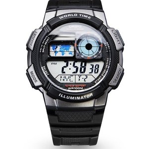 卡西欧运动手表儿童学生户外防水led电子男表AE-1000W-1B 1A 2000led电子表