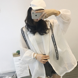 bf风防晒衣女2017夏季新款外套女夏中长款宽松韩版学生百搭薄款潮防晒衣