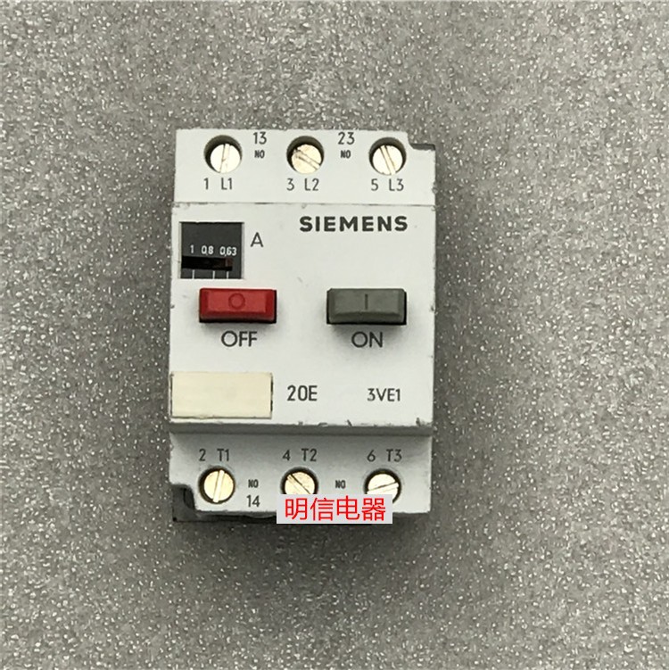 siemens 3ve1020-2f三相马达电机保护开关断路器0.63-1a