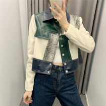 U家2020冬季新品青春女装时髦拼接短款夹克外套 YL37S1EN2000
