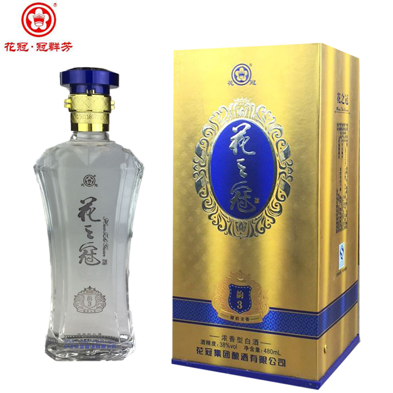 【官方授权】菏泽花冠酒花之冠韵3白酒38度480ml纯粮食酒山东名酒