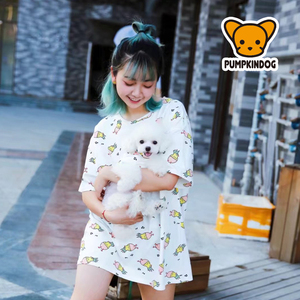 PUMPKINDOG OVER SIZEA 碎花小鸡仔印花宠物亲子装 宠物狗衣服装宠物服装
