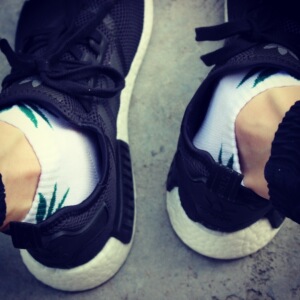 包邮HUF情侣袜原宿枫叶袜纯