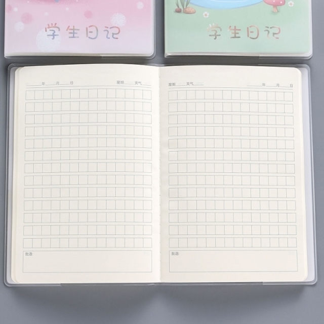 通可创意可爱卡通小学生笔记本子胶套本日记作文开韩国三年级文本