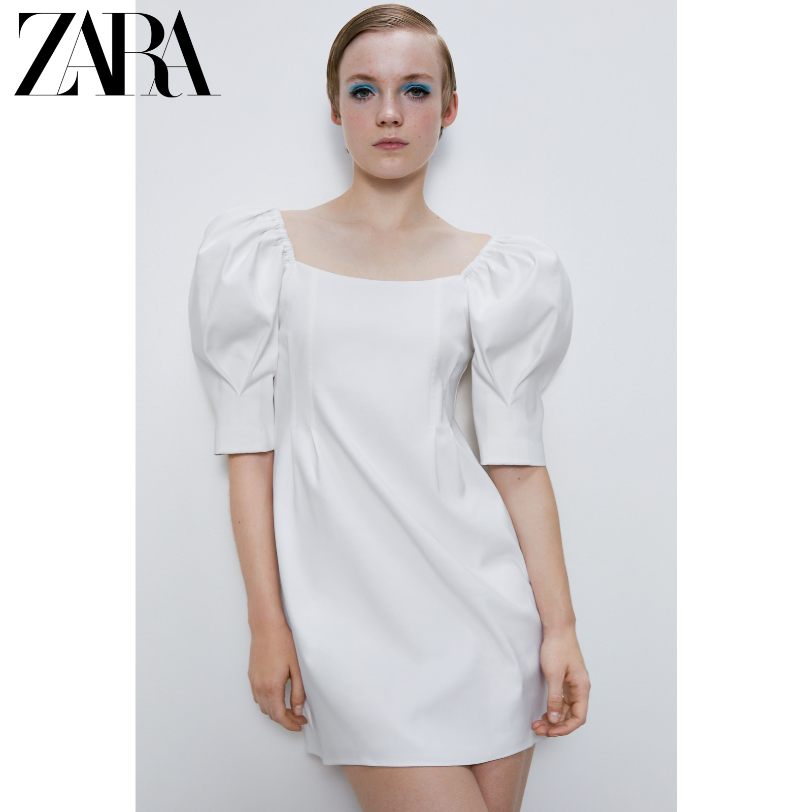 zara 新款 trf 女装 蓬蓬袖连衣裙 02658312251