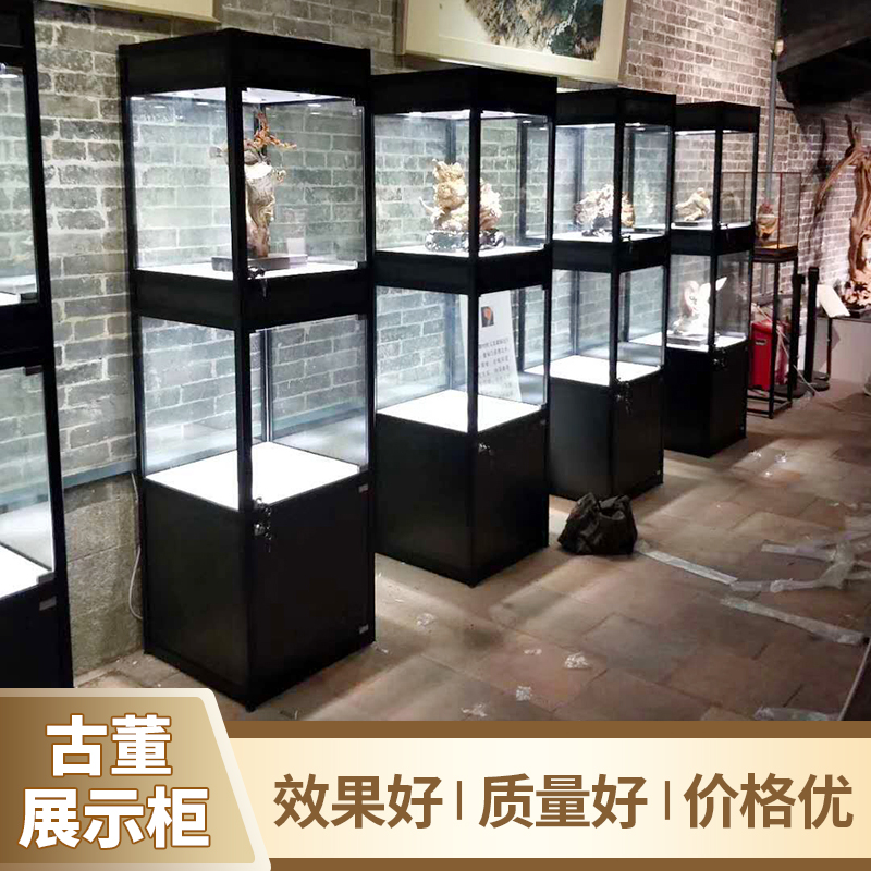 古董收藏立式展示柜瓷器摆件柜展览柜玻璃工厂办公室展柜古玩柜子