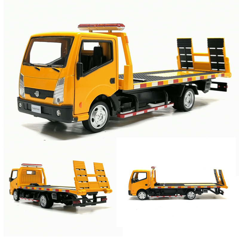 合金车模声光回力金属模型玩具日产凯普斯达救援拖车1/32运输卡车