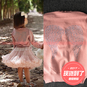ins爆款童装2016新款女童水钻翅膀纯棉针织开衫欧美宝宝公主毛衣宝宝毛衣