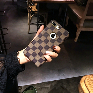 iPhone6S plus手机壳苹果7大气欧美格纹个性i6女新款6P潮牌韩国7P苹果手机壳