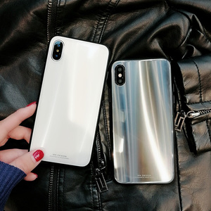 网红镭射玻璃镜面iPhonex手机壳奢华8x保护套全包苹果10硬壳新款苹果手机壳