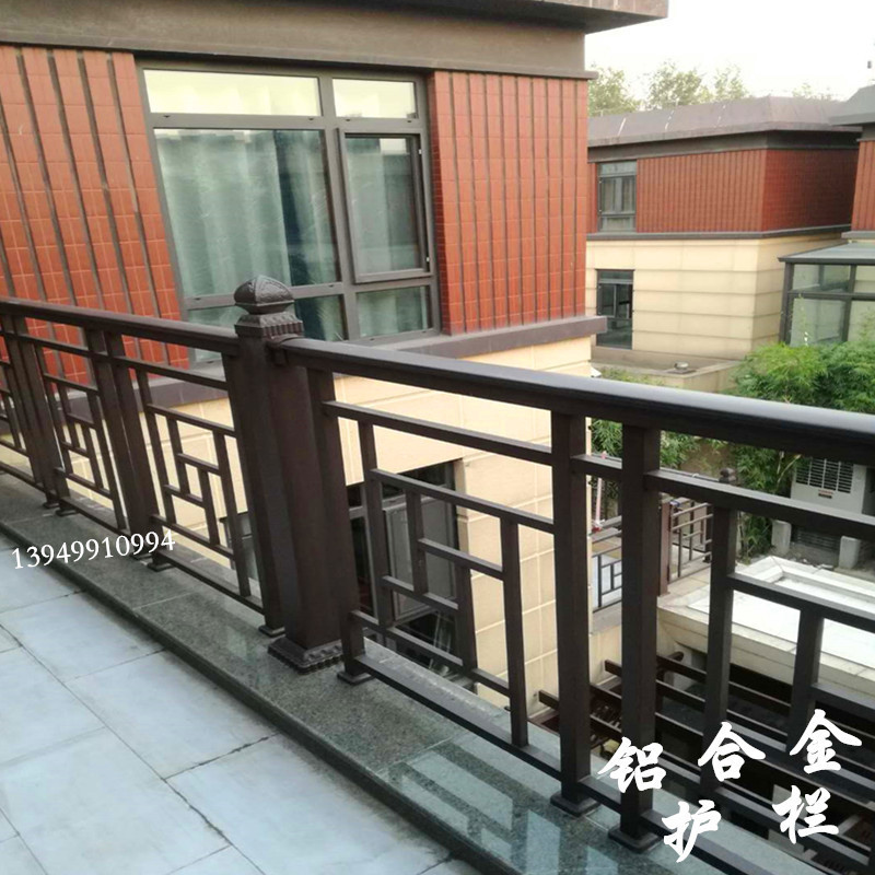 玻璃阳台护栏铝合金室外栏杆中式露台围墙围栏铝艺楼梯扶手栅栏防