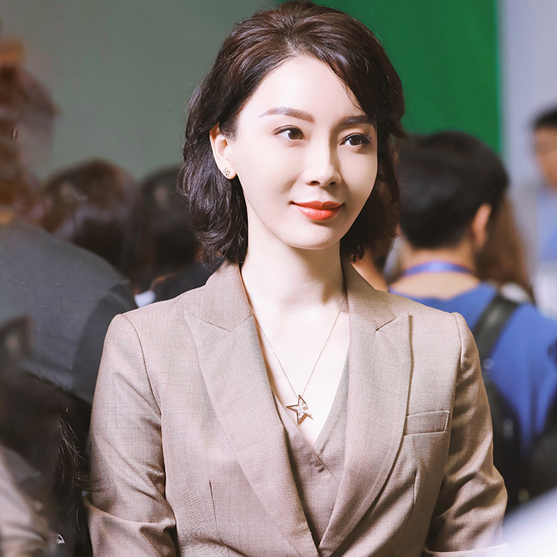 定制卡其色网红修身职业西装套装女气质公司制服陈数同款西服外套