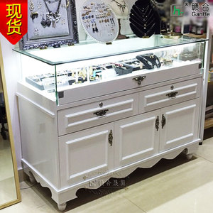 赣合欧式首饰品柜台展示柜玻璃珠宝柜台商场展柜中岛柜台烤漆特价饰品柜台