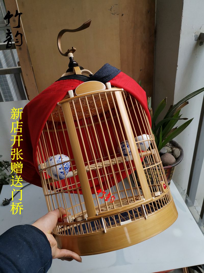 加牙笼高端精品川笼全套包邮四川成都纯手工竹子画眉鸟笼贴青笼