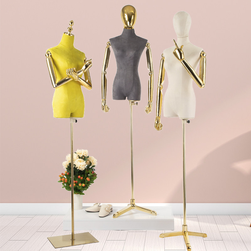 服装店半身模特道具仿真橱窗展示架子假人体人台丝绒高档婚纱模型