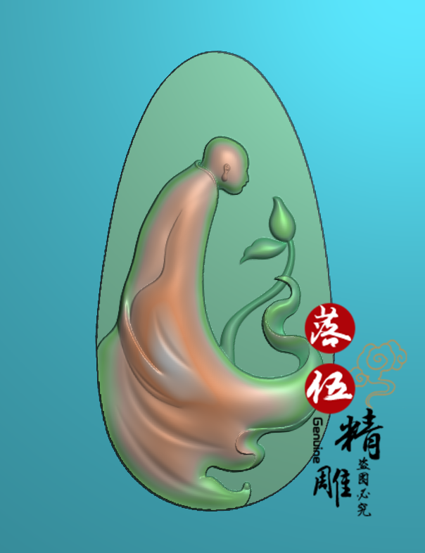 莲花佛无相悟道佛3892精雕图玉雕翡翠木雕刻 电脑雕数控阿弥陀佛