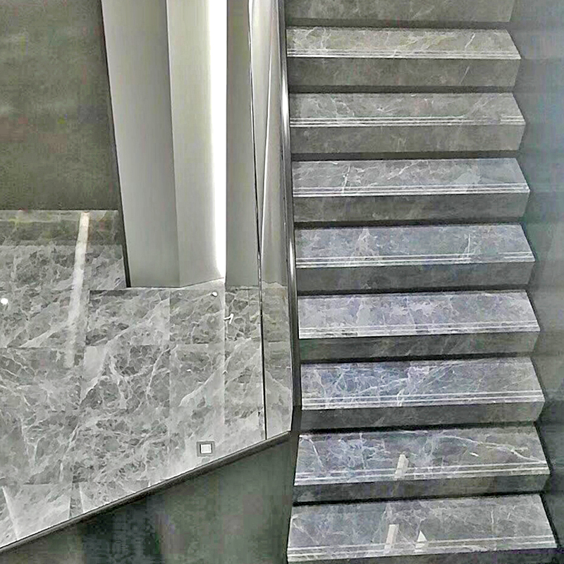 天然大理石台阶石楼梯踏步 定做人造石家用室内防滑弧形石材板材