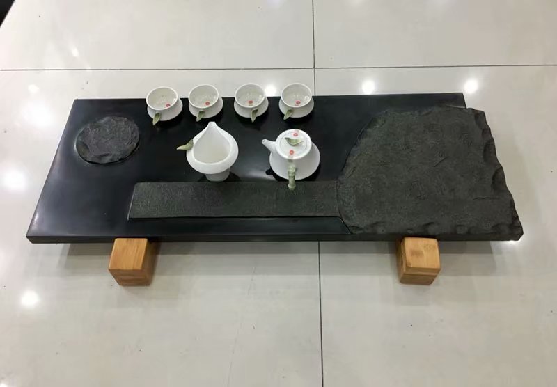 台湾衡连乌金石茶盘 道匠石茶盘 茶海 功夫茶具茶盘天然石材加工