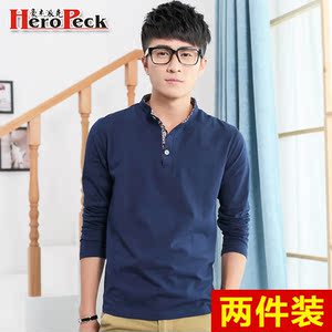 男士长袖t恤春装男装秋衣上衣服打底衫春秋款潮外穿体恤修身纯棉男T恤