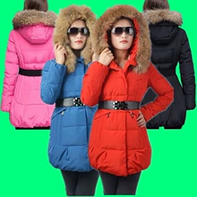 2014年新款正品波司登羽绒服韩版修身连帽大毛领女款B1401158