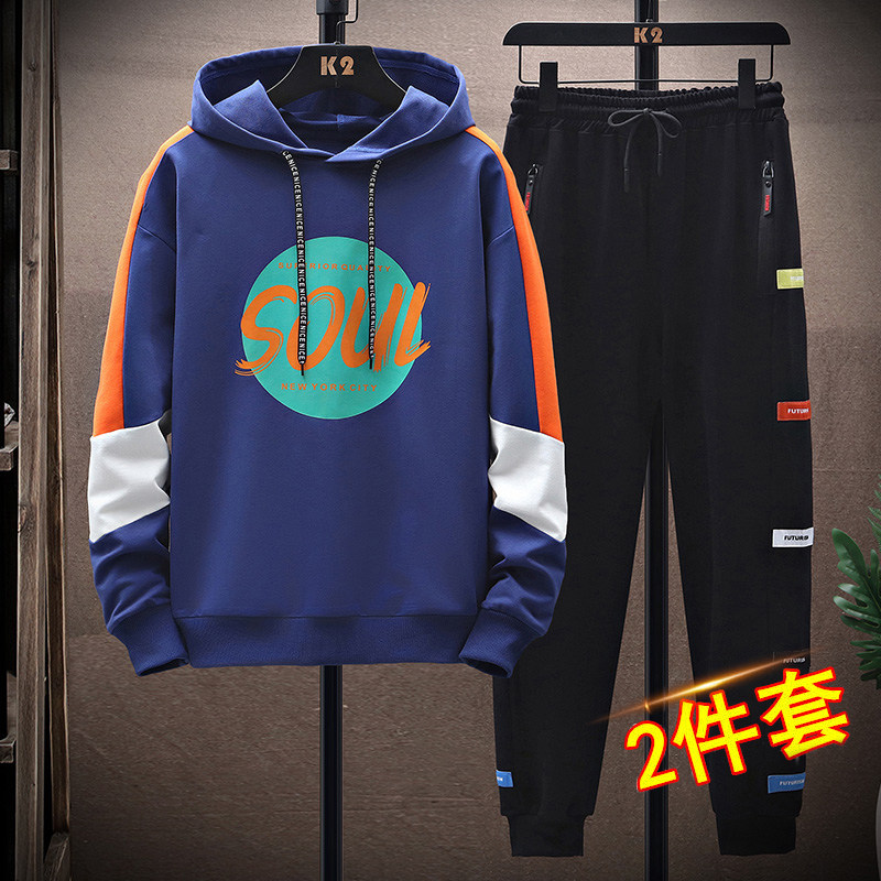 不起球不褪色卫衣潮流帅气套装男