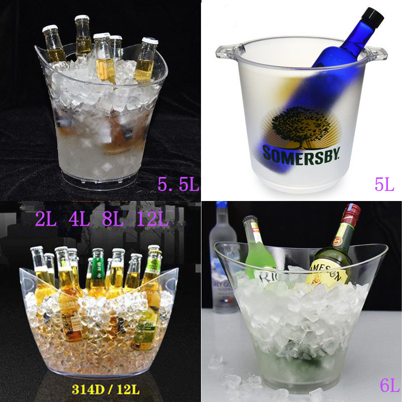透明冰桶ktv酒吧香槟桶 红酒桶啤酒桶创意手提冰块冰粒桶商用家用