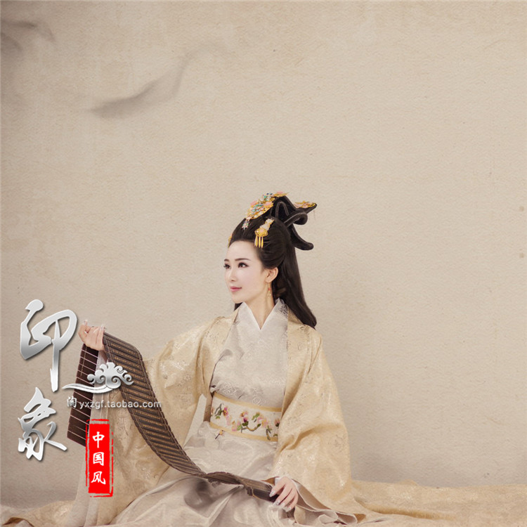 影楼摄影写真主题女古装素雅汉服贵妃装年会舞蹈走秀演出服千锦梦