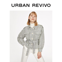 UR2020春季新品女装时尚优雅气质收腰翻领夹克WH01S1EN2001
