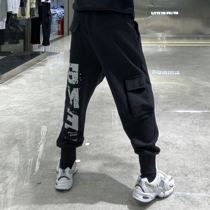 En7 Tide Brand Men's High Street Draping Leggings Casual Pants Pure Cotton Printed Loose Leggings Wild Youth Pants