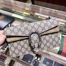 Gucci Gucci Женская сумка Dionysus Винный мешок Dionysus Печатный холст Одноплечий мешок Наклонная сумка [99 новых неиспользованных]