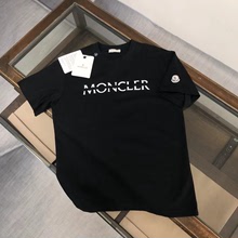 Moncler / Mongkou 2024 Лето Новый отдых свободный мужская и женская футболка с буквенным принтом с короткими рукавами