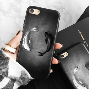 iPhone6plus手机壳黑色潮男苹果6s个性软套包边8plus创意中国风7苹果手机壳