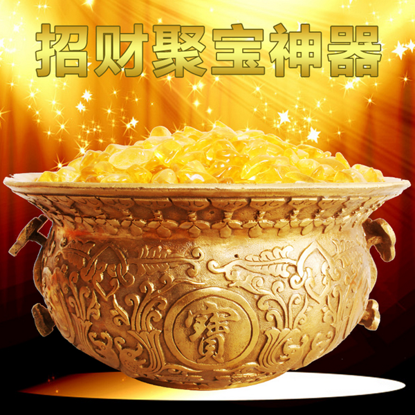 风水精品纯铜 聚宝盆 招财聚财摆件家居香炉工艺品装饰办公室旺财
