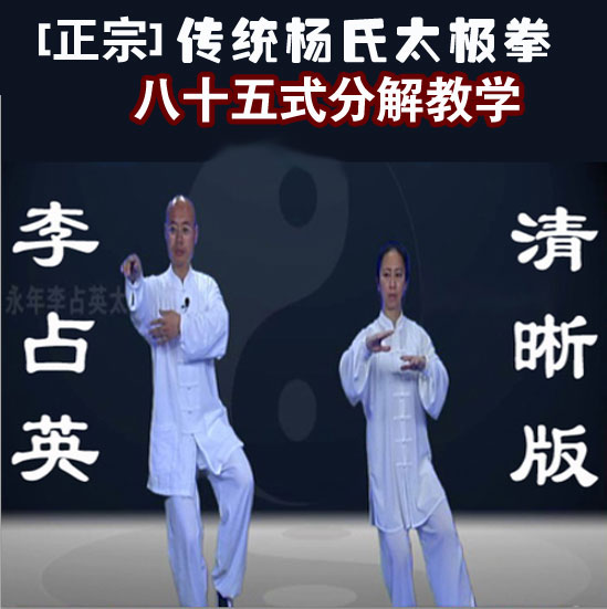 李占英杨式85式太极拳视频教程八十五式动作讲解教学版4dvd光盘