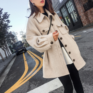 TAKIYAS定制 秋冬季中长款学生呢子大衣 小个子复古羊毛呢外套女外套女