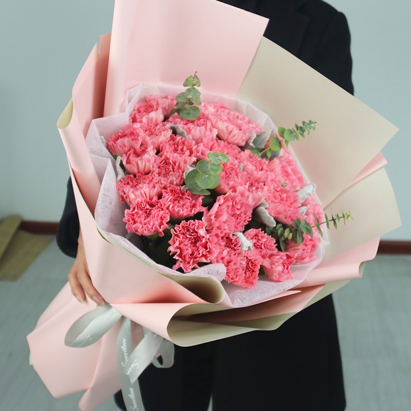 母亲节沈阳鲜花速递同城红粉康乃馨花束百合礼盒和平铁西生日送花