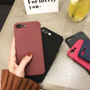 简约纯黑色酒红灰iphone7PLUS手机壳超薄磨砂苹果7/6s/plus硬壳苹果手机壳
