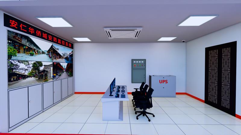 监控机房施工图设计3d效果图设计监控机房拼接屏3d立体效果图设计