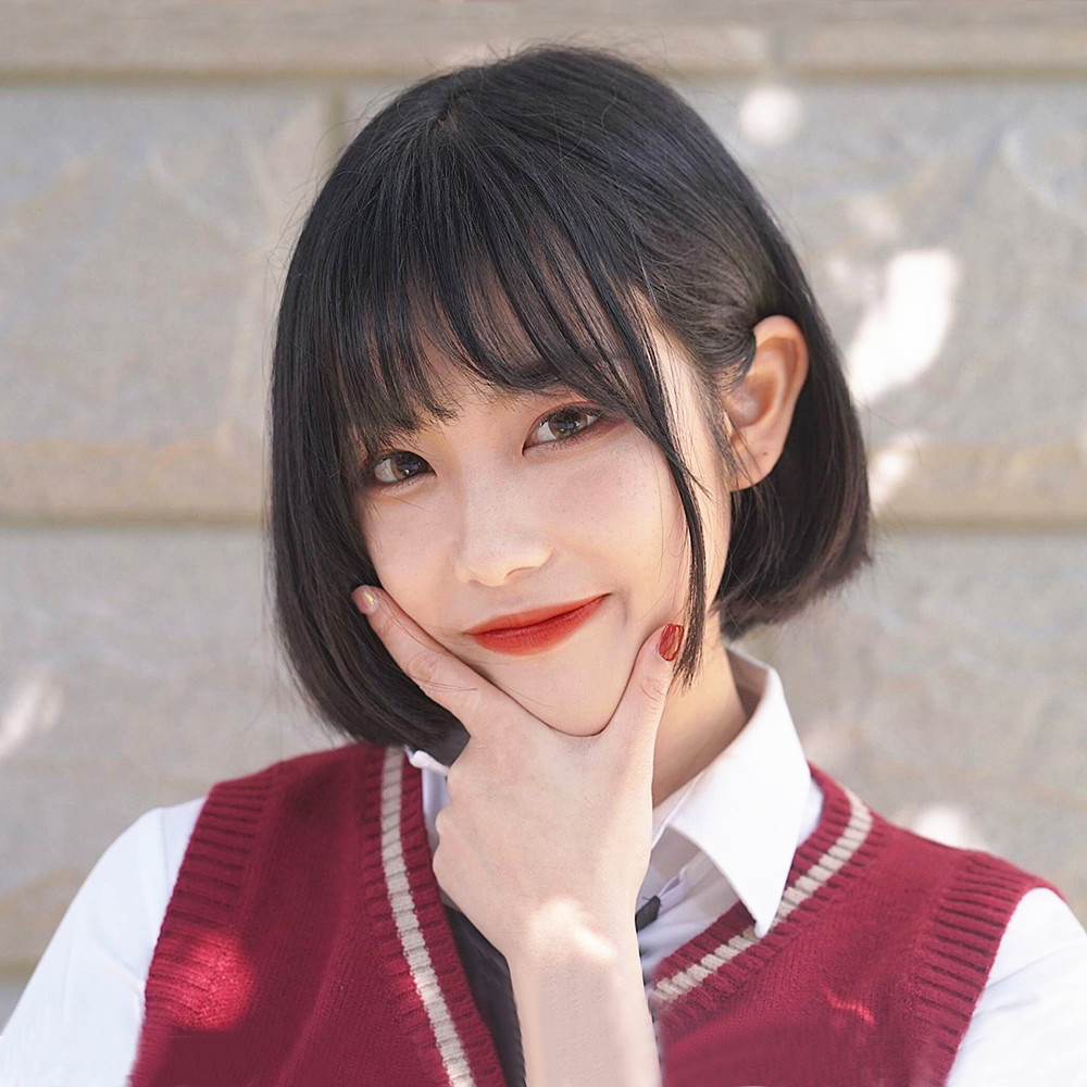 假发女短发波波头自然少女短直发网红空气刘海韩式造型bobo全头套
