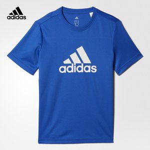 adidas 阿迪达斯 训练 男大童 短袖T恤 蓝 BK0702男童T恤