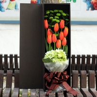 郁金香礼盒北京鲜花速-日妇女节鲜花预定白色