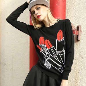 口红毛衣欧洲站女装针织衫选什么牌子好 同款