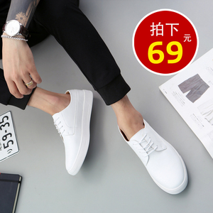 春季英伦男士韩版青年白鞋
